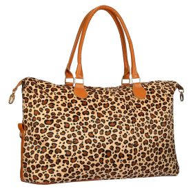 Women Duffle Bag Travel Luggage Bags Weekend Overnight Bag Tote Bags Shoulder Handle Bags Portable Diaper Bag (Option: CheckToteBag Leo)