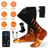 Heated Socks for Men Women Electric Heating Socks with APP Control 5000mAh Battery Rechargeable Thermal Socks Winter Warm Socks for Skiing Hiking Camp