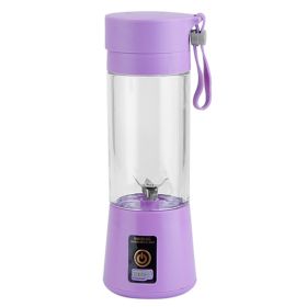 Portable Juicer Blender USB Rechargeable Juicer Cup Fruit Baby Food Mixing Machine w/ 6 Blades Powerful Motor (Option: 380MLUSBJuicerCup Purple)