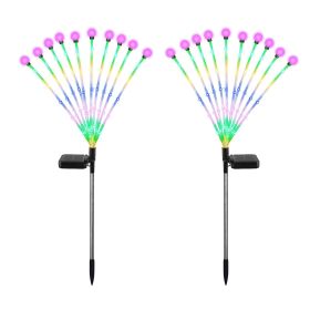 2Pcs Solar Firefly Lights Swaying Decorative Pathway Stake Lamp IP65 Waterproof Landscape Patio Yard Night Light (Option: GardenLight Colorful)