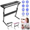 61 Keys Digital Music Keyboard Electric Piano Electronic Musical Instrument Kids Learning Keyboard with Microphone Stand for 3-12 Year Old Kids Girls