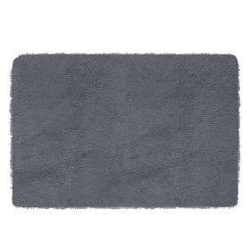 Fluffy Bedroom Rug 4’ x 2.6’ Anti-Skid Shaggy Area Rug Decorative Floor Carpet Mat for Nursery Bedroom Living Room (Option: RugFloorMat Gray)