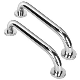 2Pcs Bath Grab Bar 11.8in Sturdy Stainless Steel Shower Safety Handle For Bathtub Toilet Stairway Anti-slip Handrail Balance Bar 220LBS Pull Force (Option: BathroomGrabBar 50cm)