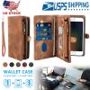 Phone Wallet Case For iPhone 8 Portable Wallet Case 2 in 1 Leather Zipper Magnetic Detachable 13 Card Slots Money Pocket Clutch Cover W/ID Widows