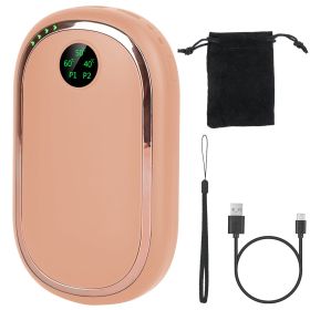 Rechargeable Hand Warmer Electric Hand Heater Portable Reusable Pocket Warmer Power Bank with Digital Display Sunset Light 3 Levels Double-sided Heati (Option: HandWarmer Pink)