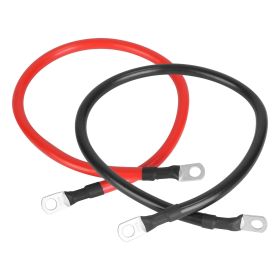 2Pcs 2 AWG Gauge Copper Battery Cables Car Inverter Copper Wire Cable with 3/8In Lugs for Motorcycle Automotive RV Solar ATV (Option: 2AWGGaugeCable 4FT)