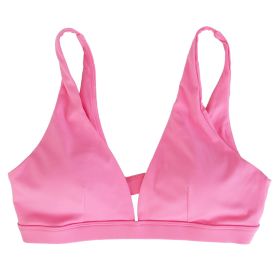 Women Deep V-Neck Sports Bras U-Shaped Back Sport Bras Padded Strappy Crop Open Back Low Impact Bras Sexy Fitness Tank Tops with Removable Pads for Gy (Option: Bra RedL)