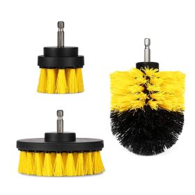 3Pcs/Set Drill Brush Power Scrubber Cleaning Brush for Car Carpet Wall Tile Tub Cleaner Combo (Option: 3PCSDrillBrush Yellow)