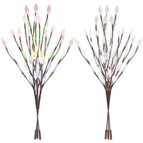 3 PCS 60 LED Solar Garden Lights Tree Branch Leaf Shape Lamp IP65 Waterproof Solar Garden Decorative Lights for Outdoor Garden Lawn Patio Decking (Option: 3Pcs60LEDSlarLight WHT)