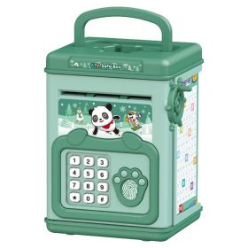 Piggy Bank Toy Cash Coin Money Bank Money Saving Box with Password Fingerprint Voice Prompt Folding Handle for 3+ Years Old Boys Girls (Option: PiggyBank Green)