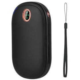 Rechargeable Hand Warmer Electric Hand Heater Portable Reusable Pocket Warmer Power Bank with Digital Display 2 Levels Double-sided Heating (Option: HandWarmer Black)