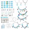 66Pcs Charm Bracelet Making Kit Kids\' Jewelry Necklace Making Kits Colorful DIY Charm Beads Pendant Set Jewelry Decor Supplies with Gift Box for 5-12
