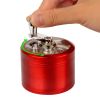 Herb Spice Tobacco Grinder 2.5-inch 4-Piece Zinc Alloy Hand Crank Crusher Kitchen Mill with Pollen Scraper