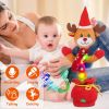Kid Electric Dance Toy Christmas Elk Snowman Senior Penguin Plush Toy Interactive Sing Song Whirling Mimicking Recording Light up Toy