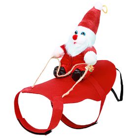 Pet Christmas Costumes Red Winter Coat for Dog Riding Santa Claus with Bell Clothes New Year Outfit Cosplay Costumes Party Dress Up For Cats (Option: PetClothes M)