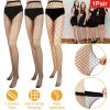 Women Fishnet Tights Sexy High Waist Fishnet Pantyhose Stretchy Mesh Hollow Out Tights Stockings w/ Small Medium Large Hole Choices