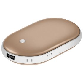 Portable Hand Warmer 5000mAh Power Bank Rechargeable Pocket Warmer Double-Sided Heating Handwarmer (Option: PockerHandWarmer Gold)