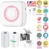 Pocket Wireless Thermal Printer Portable Mini Sticker Maker Machine Rechargeable Inkless Photo Printer for Printing Label Journal Study Notes Memo Pho