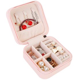 Mini Jewelry Storage Box Portable Ring Earring Necklace Storage Travel Case PU Leather Jewelry Organizer Gift (Option: JewelryBox Pink)