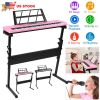 61 Keys Digital Music Electronic Keyboard Electric Musical Piano Instrument Kids Learning Keyboard w/ Stand Microphone For Beginners