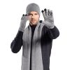 Winter Knitted Hat Scarf Gloves 3Pcs Winter Warm Beanie and Touch Screen Gloves Long Neck Scarf Set Knit Beanie Skull Cap Neck Warmer Anti-Slip Mitten