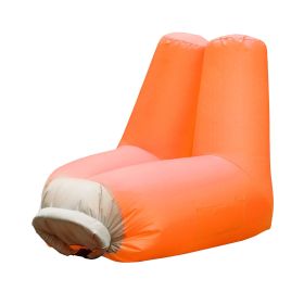Inflatable Lounger Air Sofa Chair Couch w/ Portable Organizing Bag Waterproof Anti-Leaking for Backyard Lakeside Beach Traveling Camping Picnics (Option: InflatableAirSeatSmall Orange)