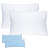 2 Pack Shredded Memory Foam Pillows Adjustable Cool Pillows with Extra Filling Machine Washable Cover for Side Back Stomach Sleepers