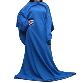 Wearable Fleece Blanket with Sleeves Cozy Warm Microplush Sofa Blanket Extra Soft Lightweight for Adult Women Men 3 Colors (Option: SnuggieWrap Blue)
