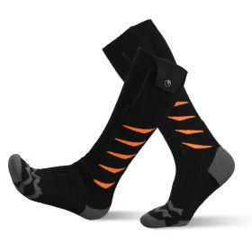 Heated Socks for Men Women Electric Heating Socks with APP Control 5000mAh Battery Rechargeable Thermal Socks Winter Warm Socks for Skiing Hiking Camp (Option: HeatedSocks OrangeLeaf)