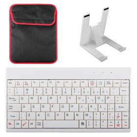 80 Keys Wired Keyboard Mini USB Connector Keyboard Portable Durable Keyboard w/ Carry Bag Tablet Stand for Android Window Tablet (Option: KeyboardKCS3PCKit White)