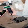 10000mAh Power Bank Portable Ultra Slim Charger External Battery Pack with 2 USB Output Ports Charging Cable LED Flashlight Compatible with IOSPhone 1