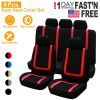 9Pcs Full Set Car Seat Covers For Auto Truck SUV Universal Front Rear Car Seats Headrest Protectors Split Bench Compatible