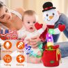 Kid Electric Dance Toy Christmas Elk Snowman Senior Penguin Plush Toy Interactive Sing Song Whirling Mimicking Recording Light up Toy