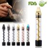 Glass Blunt Pipe Twisty 7-in-1 Grinder Blunt Kit w/ Smoking Metal Tip Cleaning Brush