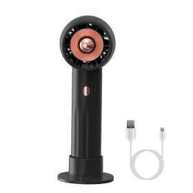 Portable Handheld Fan Rechargeable Pocket Personal Fan Quiet Desk Phone Holder Fan with 3 Speeds Removable Base for Commute Office Outdoor Indoor (Option: HandheldFan Black)