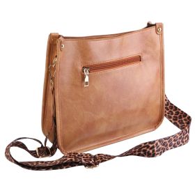 Women Fashion Leather Crossbody Bag Shoulder Bag Casual Handbag with Flexible Wearing Styles Adjustable Guitar Strap (Option: CrossbodyBag Brown)