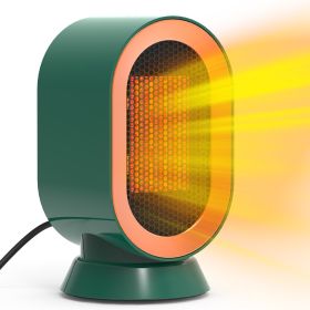1200W Oscillating Electric Space Heater Mini Desk Heater with 2 Modes 3S Fast Heating Tip-over Overheat Protection for Home Office (Option: SpaceHeater Green)