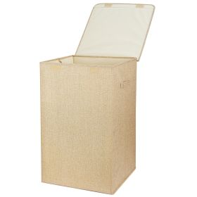 Foldable Laundry Hampers Washing Clothes Laundry Basket w/ Lid Handles Storage Organizer (Option: LaundryBaskets Brown)