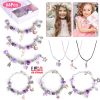 66Pcs Charm Bracelet Making Kit Kids\' Jewelry Necklace Making Kits Colorful DIY Charm Beads Pendant Set Jewelry Decor Supplies with Gift Box for 5-12