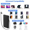 10000mAh Power Bank Portable Phone Charger External Battery Pack with LT & Type-C Double-ended Cable Type-C USB Cable Fit For IOSPhone 14 Android And
