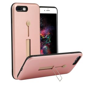 Rugged Slim Snap-on iPhone 8 Plus Case with Stand (Option: iP8PCaseStand RoseGold)