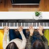 Folding Piano Keyboard 88 Keys Rechargeable Full Size Semi Weighted Piano Digital Electronic Piano with LCD Screen Carry Bag Mic Sheet Music Stand Sti