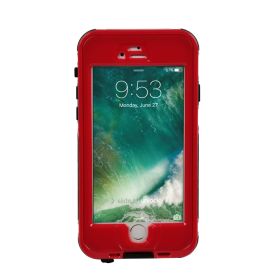 Rugged Water-proof Hybrid Full Cover Case For iPhone 7 (Option: CaseIP7WSD3ProofCase Red)