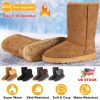 Women Ladies Snow Boots Waterproof Faux Suede Mid-Calf Boots Fur Warm Lining Shoes