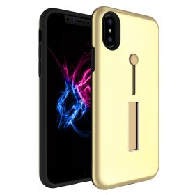 Finger Strap Phone Case for iPhone X Drop-protection Finger Ring Rugged Phone Case with Kickstand Dual Layer Case (Option: iPhoneXCaseStand Gold)