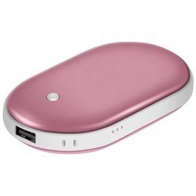 Portable Hand Warmer 5000mAh Power Bank Rechargeable Pocket Warmer Double-Sided Heating Handwarmer (Option: PockerHandWarmer RGold)