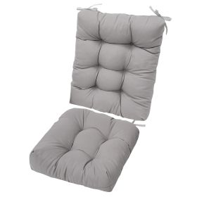 Rocking Chair Cushion 2 Pieces Back Seat Sets with Non-Slip Ties Polyester Fiber Filling 
Comfortable for Indoor Home Office Car (Option: ChairCushion Grey)