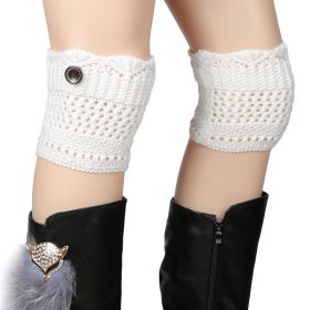 Women Winter Crochet Knit Leg Warmers (Option: GiftSockCuffsWarmer White)