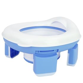 Portable Toddler Potty Toilet Foldable Potty Training Seat Cover with Splash Guard Include Storage Bag 20Psc Potty Bags Baby Toilet Trainer for Indoor (Option: PottyTrainingSeat Blue)