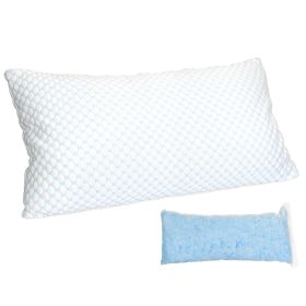 Shredded Memory Foam Pillow Adjustable Cool Pillow with Extra Filling Machine Washable Cover for Side Back Stomach Sleepers (Option: Pillow King1Pc)